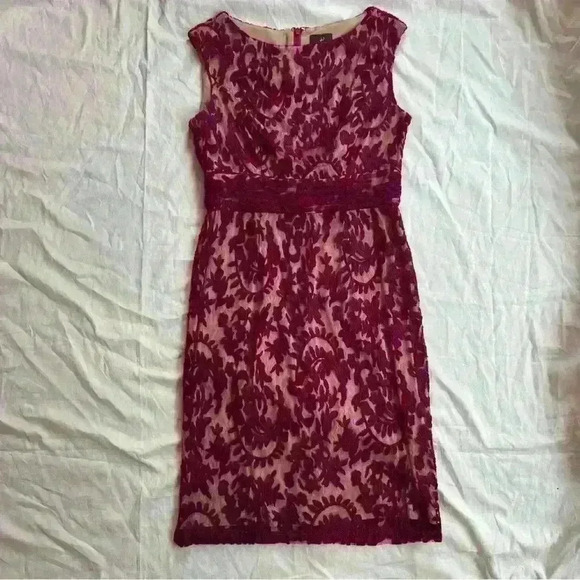 ADRIANNA PAPELL Purple Lace Overlay Dress Size 6 - Picture 2 of 8